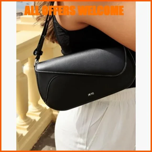 Vegan Leather Adjustable Shoulder Bag with Magnetic Closure